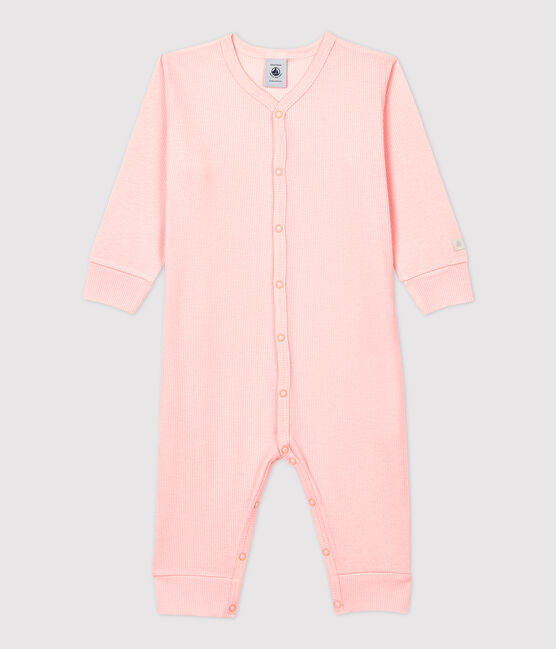 Babies' Plain Footless Cotton and Lyocell Sleepsuit MINOIS pink